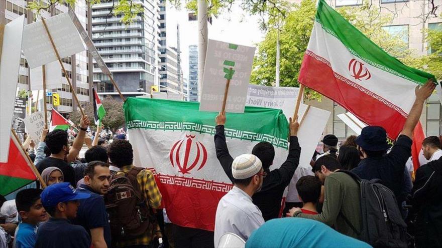 Una manifestación de los iraníes residentes en Canadá en ocasión del Día Mundial de Al-Quds, junio de 2018.