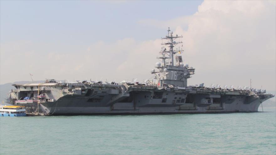 El portaviones USS Ronald Reagan de la Armada de Estados Unidos durante su visita a Hong Kong, China, 21 de noviembre de 2018. (Foto: China)