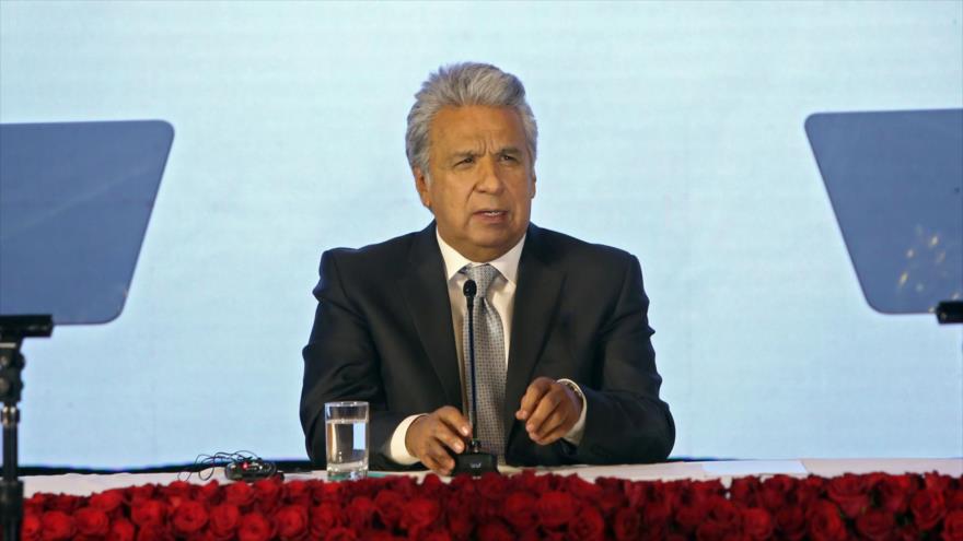 El entonces presidente ecuatoriano Lenín Moreno en un acto en el Palacio de Carondelet, Quito, 8 de diciembre de 2020. (Foto: AFP)