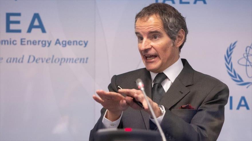 El director general de la AIEA, Rafael Grossi, en la sala de prensa del ente en Viena, la capital austriaca, 24 de mayo de 2021. (Foto: AFP) 