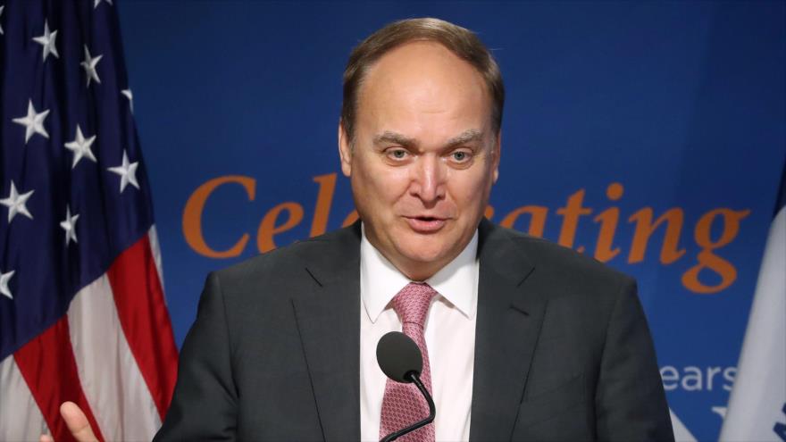 El embajador ruso en EE.UU., Anatoli Antónov, ofrece un discurso en Washington D.C., 18 de noviembre de 2019. (Foto: AFP)