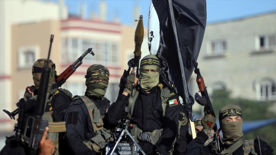 Combatientes del movimiento Yihad Islámica de Palestina.