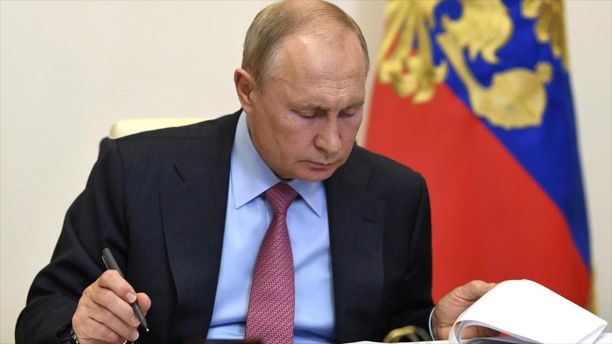 Presidente de Rusia, Vladimir Putin, participa en una videoconferencia en Moscú, Rusia, el 29 de mayo de 2020. (Foto: Reuters)
