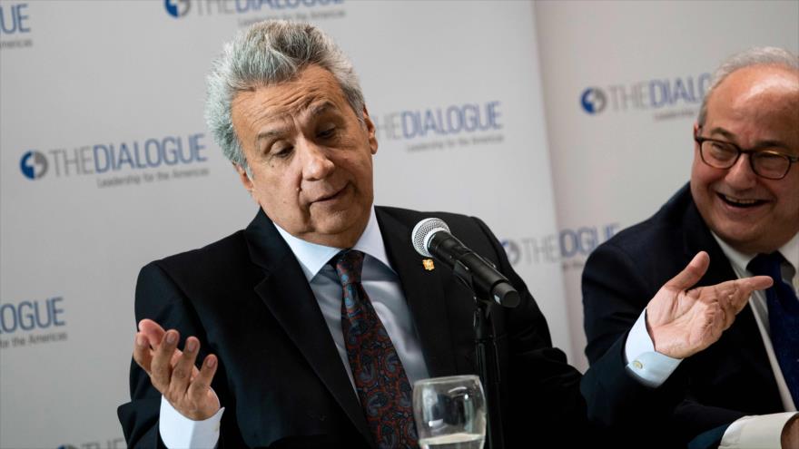 El presidente de Ecuador, Lenín Moreno, durante un acto en Washington, capital de EE.UU., 16 de abril de 2019. (Foto: AFP)