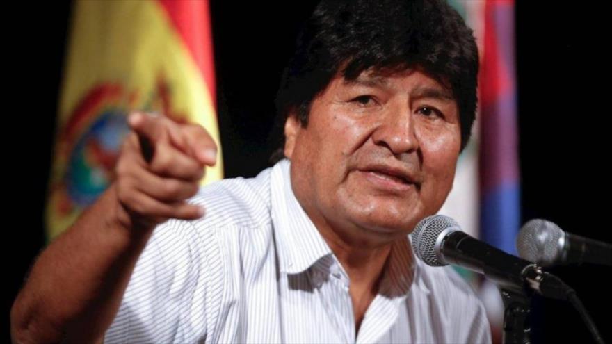 El expresidente de Bolivia, Evo Morales, durante un mitin.