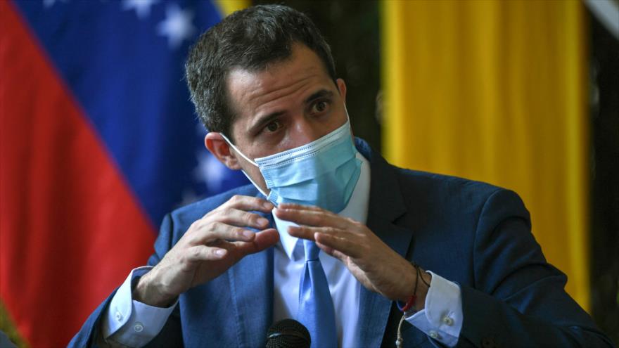 El líder opositor venezolano Juan Guaidó, habla durante una conferencia de prensa, Prados (este de Caracas), 7 de julio de 2021. (Foto: AFP)