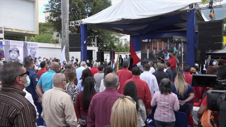 Tribuna antimperialista en Caracas en solidaridad con Cuba