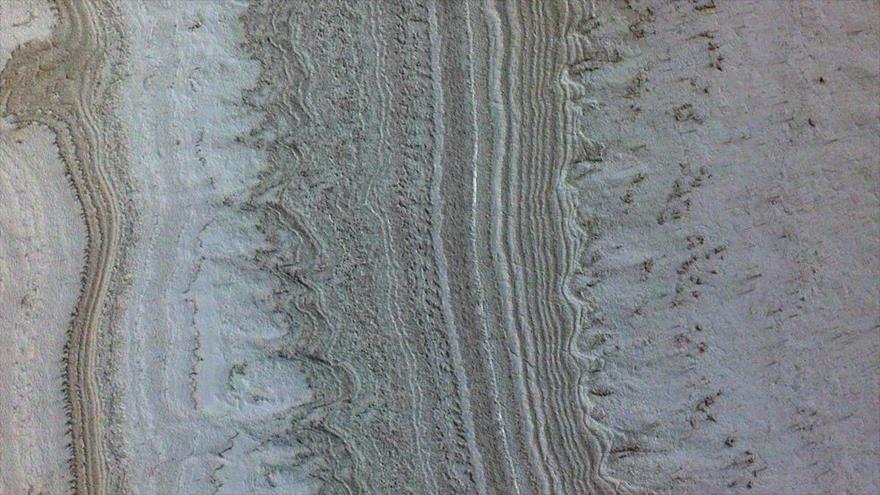 Capas de hielo en el polo sur de Marte. (Foto: NASA)