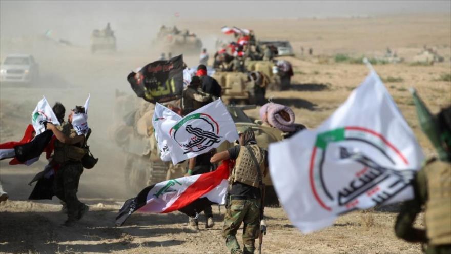 Las Unidades de Movilización Popular de Irak (Al-Hashad Al-Shabi, en árabe) durante una operación.