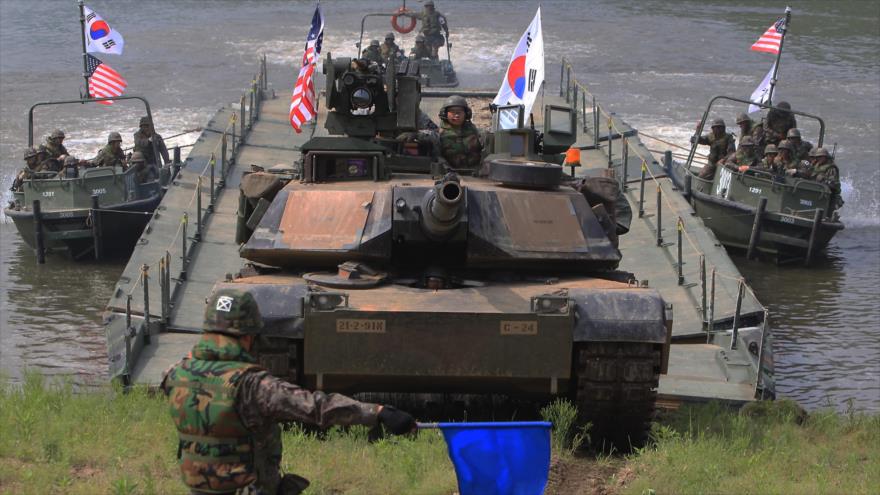 Fuerzas de Corea del Sur y Estados Unidos en una maniobra conjunta.