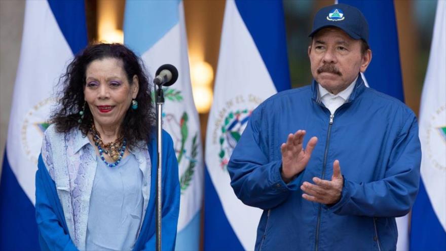 El presidente de Nicaragua, Daniel Ortega, y su esposa, Rosario Murillo. 