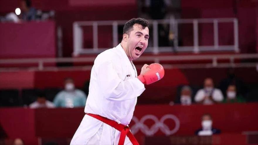 El karateca iraní Sayad Ganyzade en los JJOO 2020 de Tokio. 