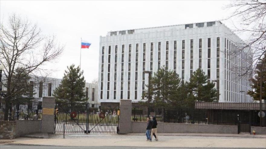 La embajada de Rusia en Washington D.C, la capital de EE.UU.