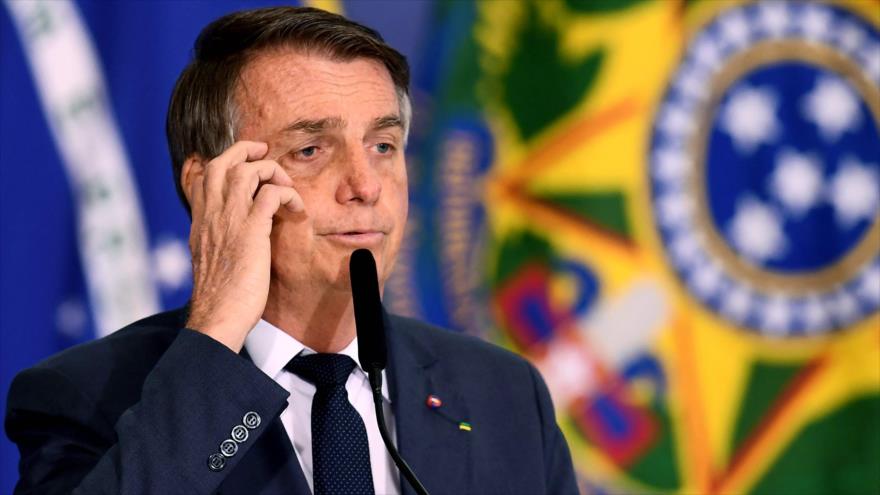 El presidente de Brasil, Jair Bolsonaro, durante una ceremonia en el Palacio de Planalto, Brasilia (capital), 11 de agosto de 2021. (Foto: AFP)