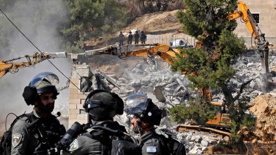 Israel demuele casas de los palestinos en la ocupada Cisjordania, 5 de agosto de 2021. (Foto: AFP)
