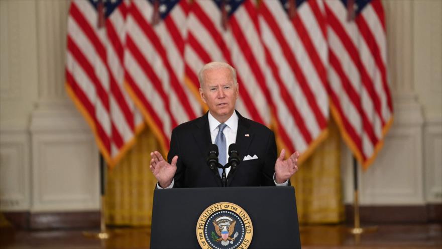 El presidente de EE.UU., Joe Biden, ofrece un discurso en la Casa Blanca, 16 de agosto de 2021. (Foto: AFP)