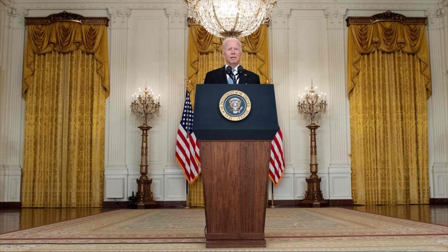El presidente de Estados Unidos, Joe Biden, habla sobre la toma de Afganistán por los talibanes en la Casa Blanca, Washington, DC, 16 de agosto de 2021.