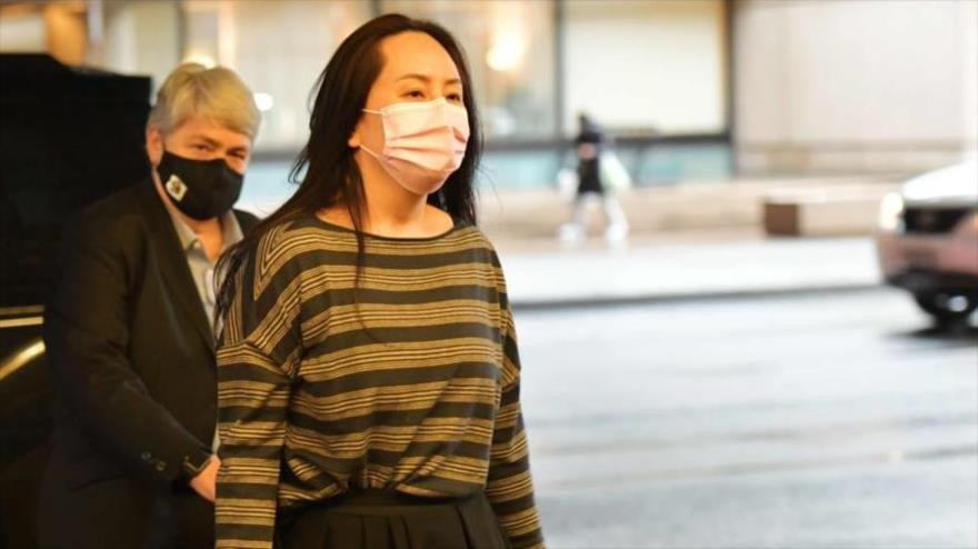 La directora financiera del grupo tecnológico chino Huawei, Meng Wanzhou, llega a la Corte Suprema de Vancouver, Canadá, 7 de diciembre de 2020. (Foto: AFP)