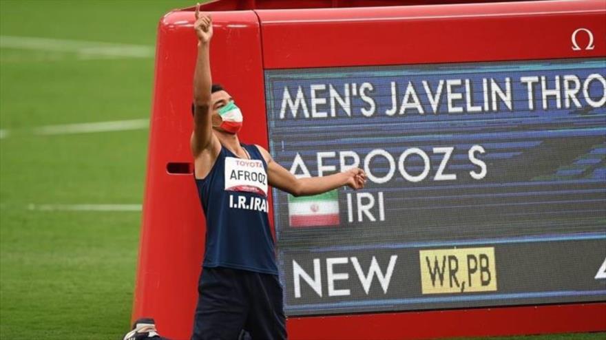 El lanzador iraní , Saeid Afrooz, en los Juegos Paralímpicos de 2020, 1 de septiembre de 2021.