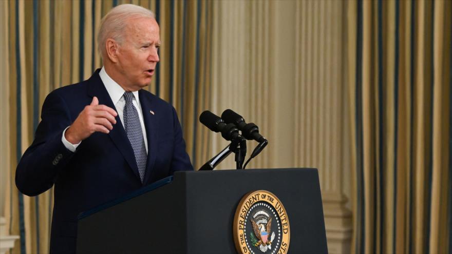 El presidente estadounidense, Joe Biden, durante un discurso en la Casa Blanca, 3 de septiembre de 2021.