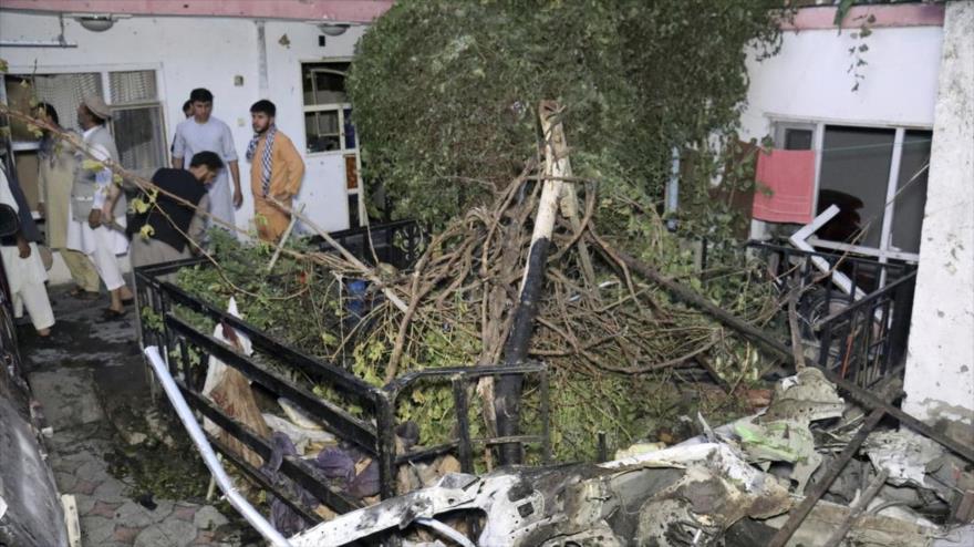 Casa de la familia de un trabajador humanitario afgano asesinado en un ataque estadounidense en Kabul, capital de Afganistán, 29 de agosto de 2021. (Foto: AP)