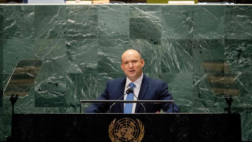 El premier israelí, Naftali Bennett, ofrece discurso en el 76.º período de sesiones de la AGNU, 27 de septiembre de 2021. (Foto: AFP)