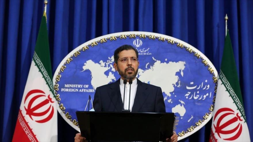 El portavoz de la Cancillería de Irán, Said Jatibzade, en una conferencia de prensa en Teherán (capital persa).