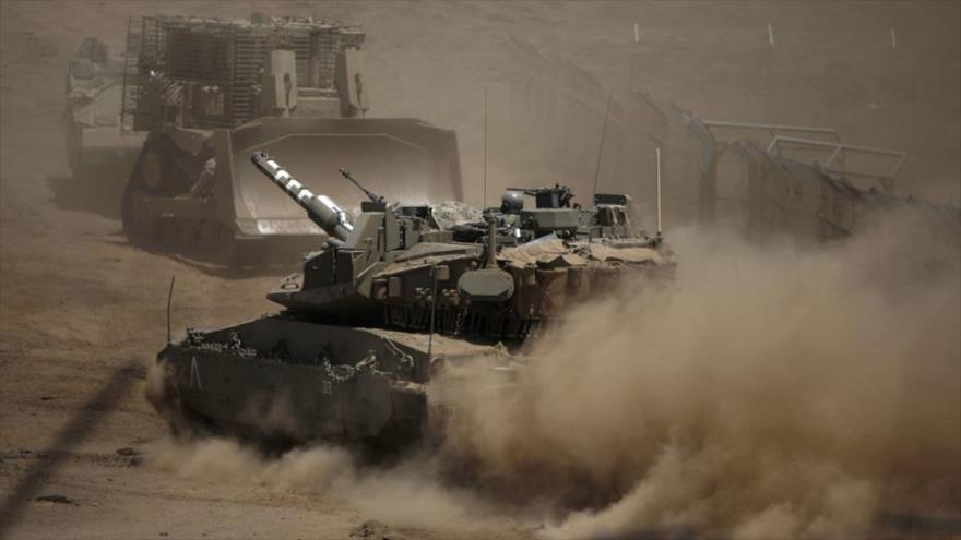 Vehículos israelíes en los ocupados altos del Golán, 9 de junio de 2021. (Foto: AFP)