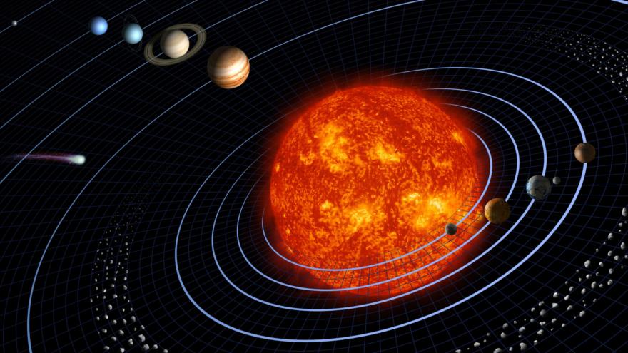 Una imagen ilustrativa de los planetas que giran alrededor del Sol.
