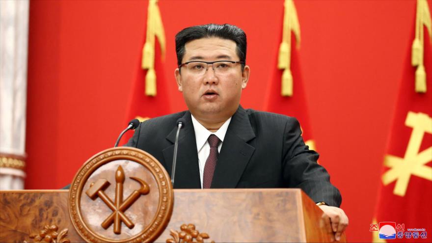 Líder norcoreano, Kim Jong-un, en el 76.º aniversario del Partido del Trabajo del Corea del Norte, Pyongyang, 10 de octubre de 2021. (Foto: AFP)