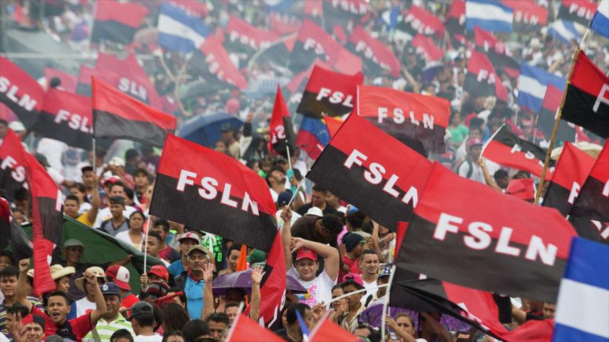 Partidarios del oficialista Frente Sandinista de Liberación Nacional de Nicaragua (FSLN).