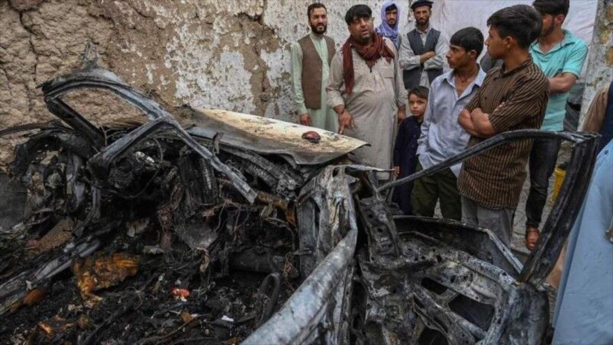 Coche de la familia de un trabajador humanitario afgano asesinado en un ataque de EE.UU. en Kabul, capital de Afganistán, 29 de agosto de 2021. (Foto: Fars)