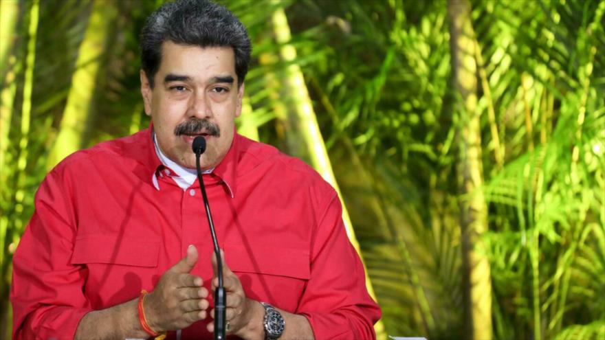 El presidente de Venezuela, Nicolás Maduro, pronuncia un discurso en Caracas, 8 de noviembre de 2021. (Foto: AFP)
