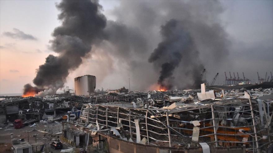 Enormes daños dejó la megaexplosión en el puerto de Beirut, la capital de El Líbano, 4 de agosto de 2020.