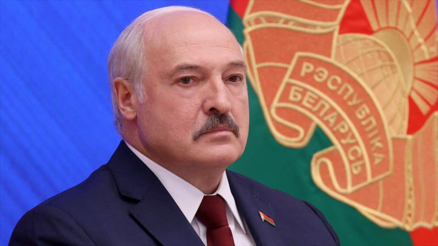 El presidente bielorruso, Alexander Lukashenko, en una rueda de prensa en Minsk, Bielorrusia, 9 de agosto de 2021. (Foto: AFP)