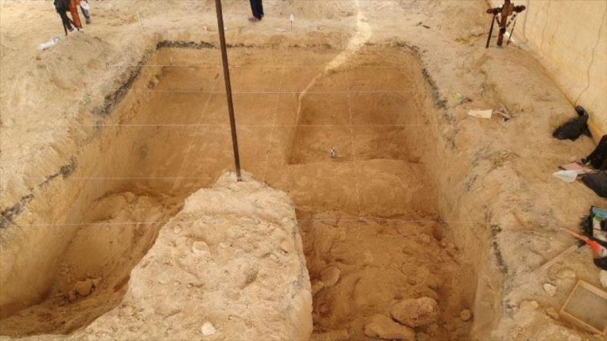 Arqueólogos hallan restos de un mamut en un cementerio del estado mexicano de Puebla. 