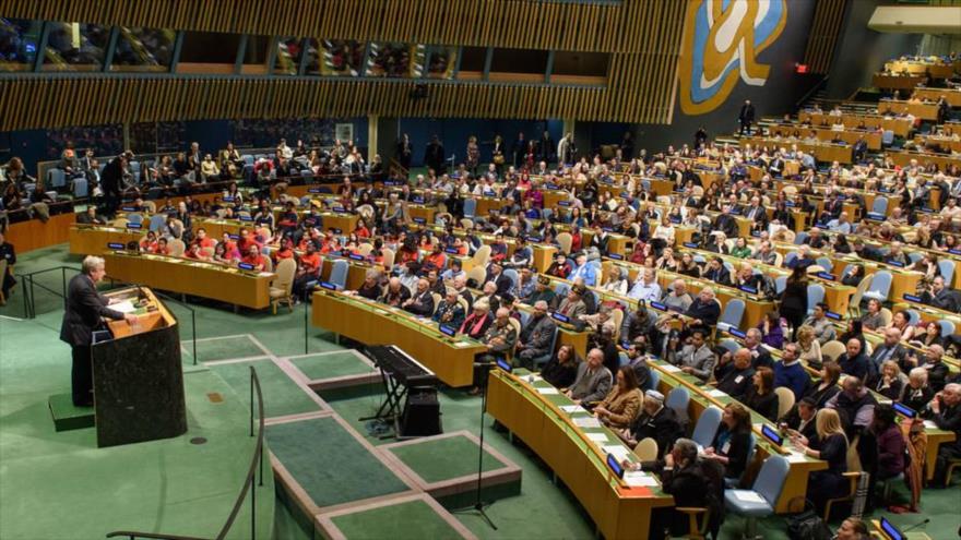 El secretario general de la ONU, António Guterres, habla durante una sesión de la Asamblea General del organismo en Nueva York.