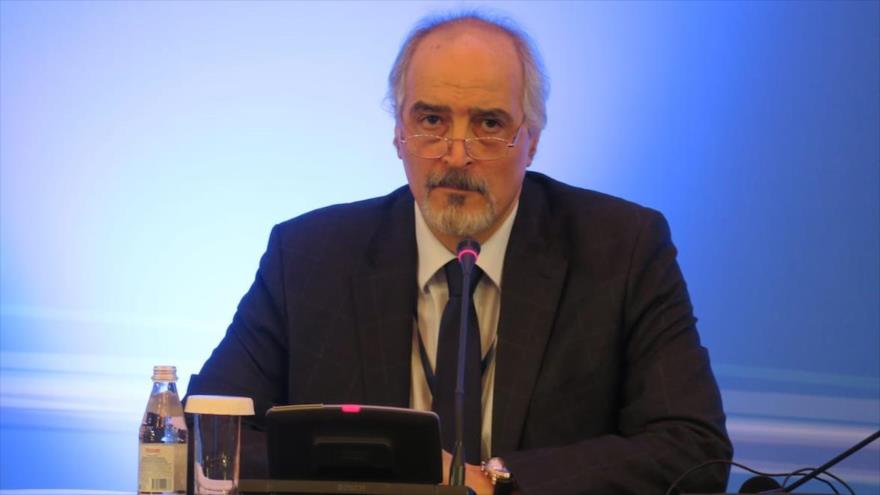 El actual viceministro de Exteriores de Siria, Bashar al-Yafari, durante las conversaciones de paz en Astaná, capital kazaja, 16 de febrero de 2017.