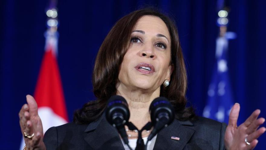 Vicepresidenta de EE.UU., Kamala Harris, pronuncia un discurso en Singapur, el 24 de agosto de 2021.( Foto: AP)