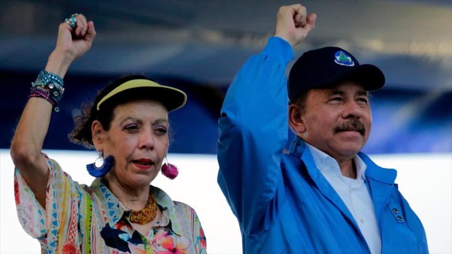 El presidente de Nicaragua, Daniel Ortega, y su esposa, la vicepresidenta Rosario Murillo.