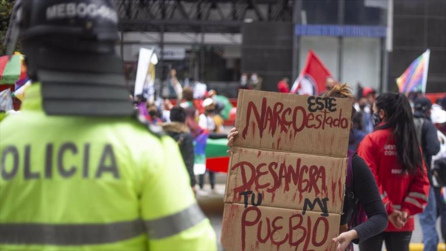 Una protesta en Colombia contra masacres