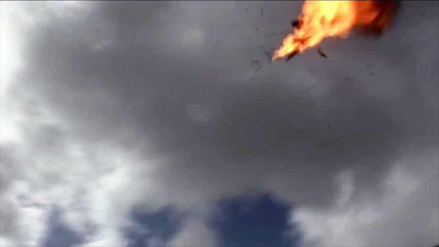 Explosión de un dron en la provincia de Lahj, 10 de enero de 2019. (Foto: AFP)