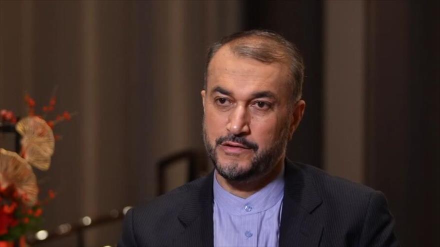 El canciller de Irán, Hosein Amir Abdolahian, en una entrevista con el canal chino CGTN, 17 de enero de 2022.
