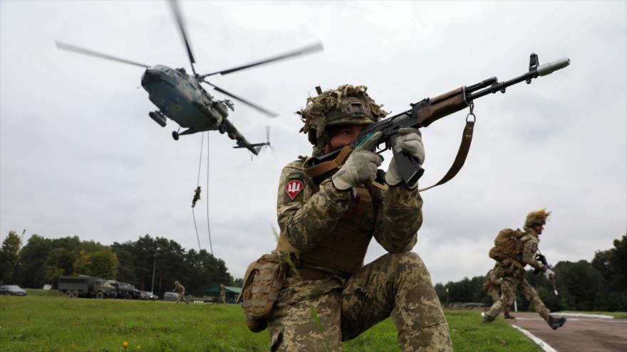 Un ejercicio entre las fuerzas terrestres de Ucrania y las de la OTAN cerca de Yavoriv, 22 de septiembre de 2021.