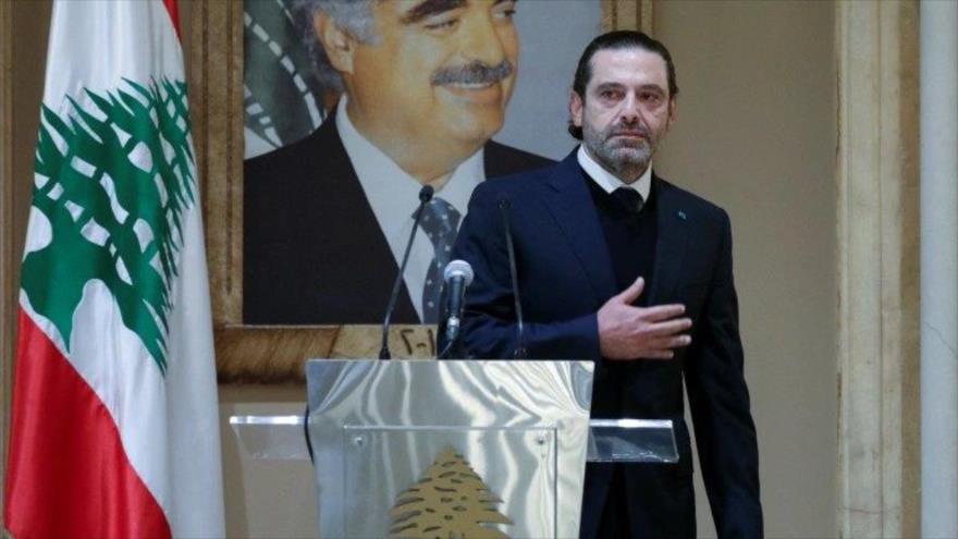 El ex primer ministro libanés Saad Hariri ofrece un discurso en Beirut, capital de El Líbano, 24 de enero de 2022. (Foto: Reuters)