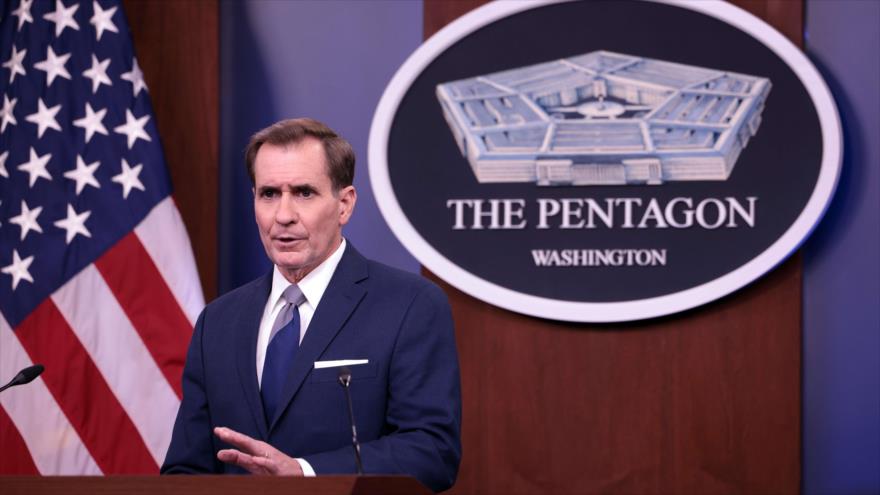 El portavoz del Departamento de Defensa estadounidense (el Pentágono), John Kirby, habla ante la prensa, 2 de septiembre de 2021. (Foto: AFP)
