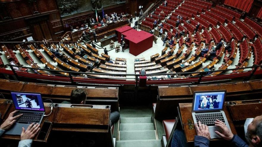 Vista general de la Cámara Baja de Italia mientras los legisladores votan para elegir al nuevo presidente, Roma (Italia), 24 de enero de 2022. (Foto: EFE)