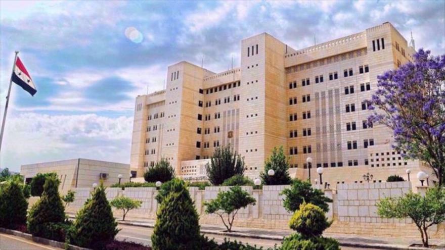 El edificio del Ministerio de Relaciones Exteriores de Siria, situado en Damasco, capital siria.