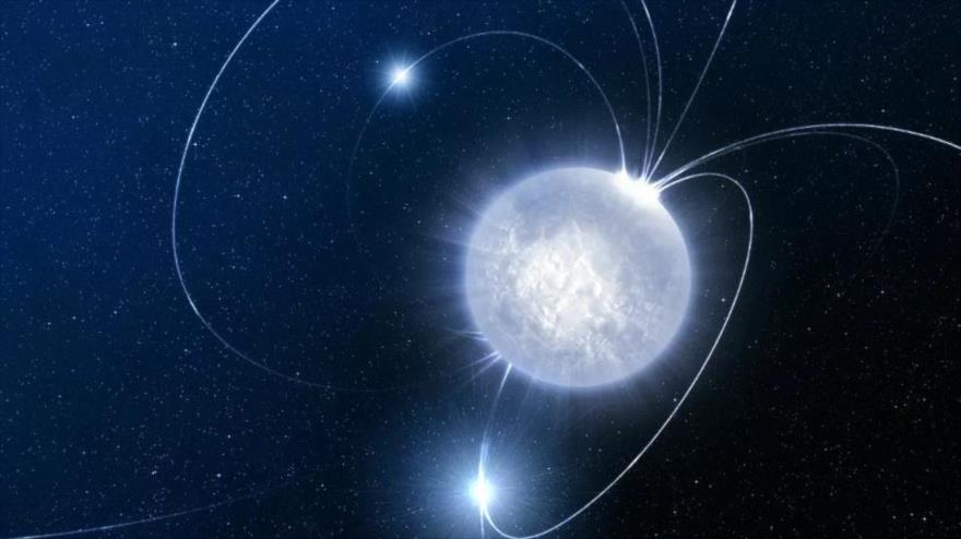 Una imagen ilustrativa de un magnetar o estrella de neutrones.