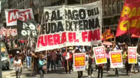 Se realizan protestas contra FMI en la capital Argentina